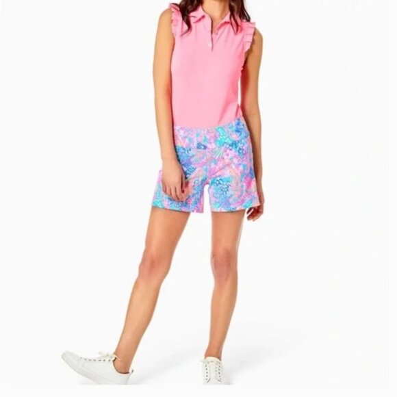 Lilly Pulitzer  Luxletic 5" Nakia Multi Splendor In The Sand Shorts | 8  UPF 50+ - Picture 4 of 12